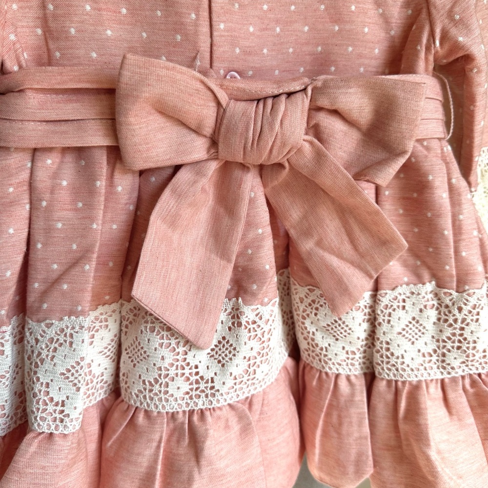 Elegant Pink Lace Trim Kids Formal Dress - Picture 6 of 6
